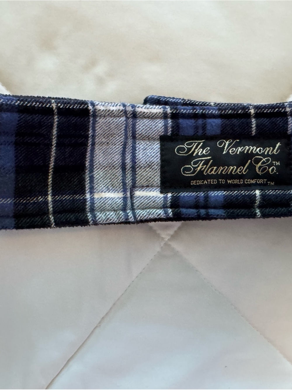 Unisex Blue Plaid Flannel ear warmer the Vermont Flannel Co